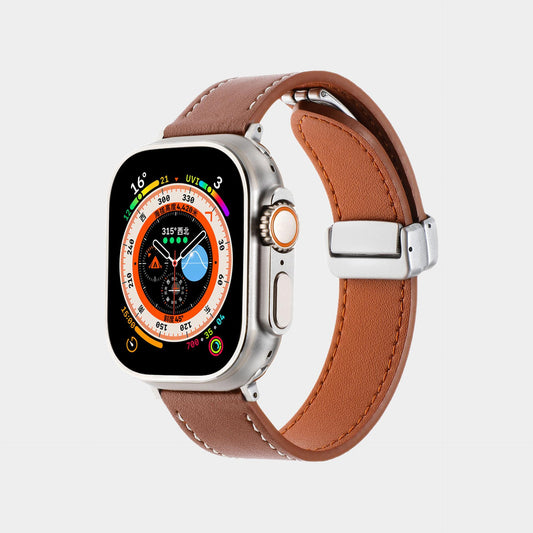 New Magnetic Buckle Leather Band For Apple Watch