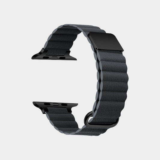 Magnetic Looping Solid Color Leather Band For Apple Watch