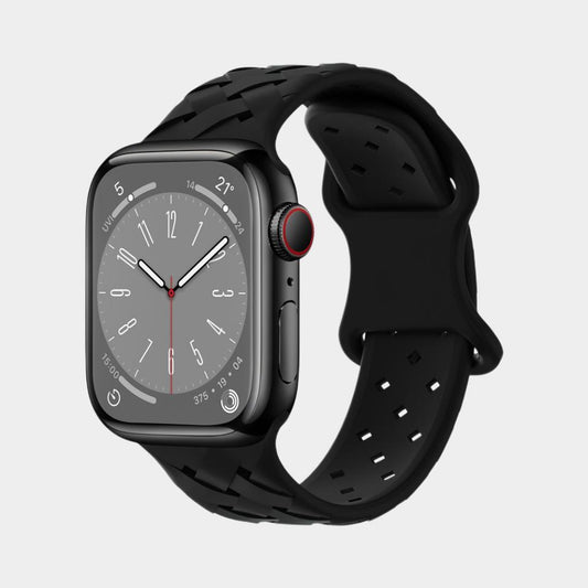 Monochrome Bamboo Pattern Silicone Band For Apple Watch